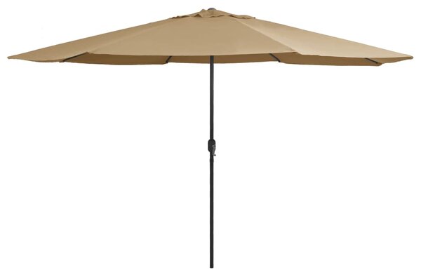 Vrtni suncobran s metalnim stupom 390 cm smeđesivi - Tupe / N/A