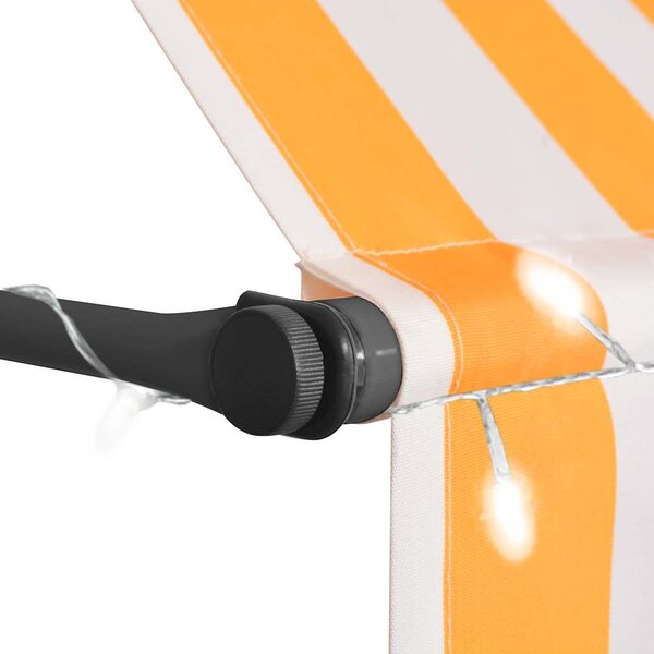 Tenda na ručno uvlačenje LED 100 cm bijelo-narančasta - Narančasta / N/A