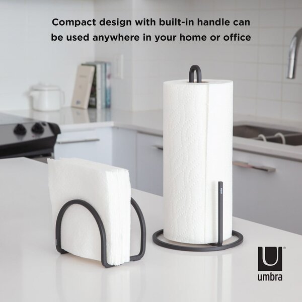 Crni željezan držač kuhinjskih ručnika ø 17 cm Squire – Umbra