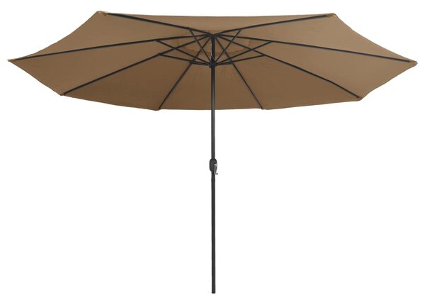 Vrtni suncobran s metalnim stupom 390 cm smeđesivi - Tupe / N/A