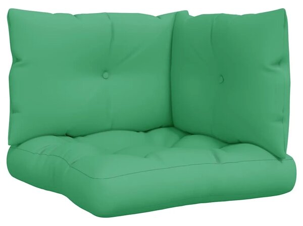Jastuci za palete 3 kom zeleni od tkanine - Zelena kutna sofa