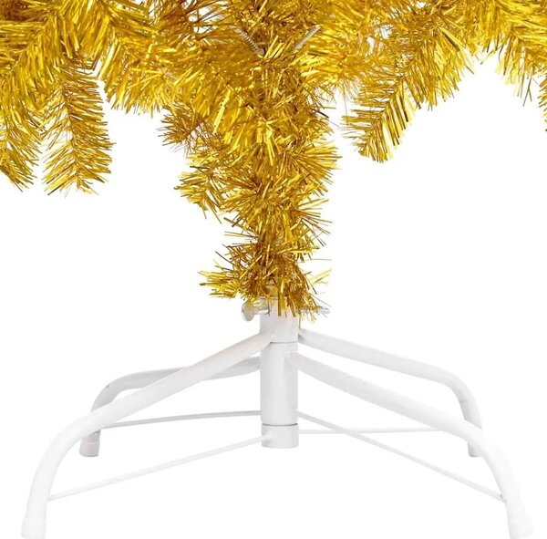 Umjetno osvijetljeno božićno drvce s kuglicama zlatno 150cm PET - Zlatno 150 cm s 150 LED dioda i ružičastim zlatnim kuglicama