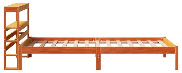 Okvir kreveta s uzglavljem voštano smeđi 75x190 cm od borovine - Smeđa / Default