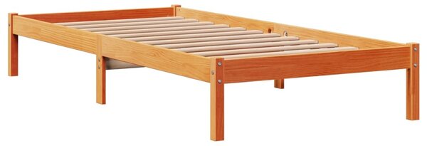 Okvir kreveta s uzglavljem voštano smeđi 75x190 cm od borovine - Smeđa / Default