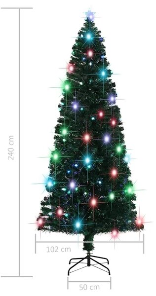 Osvijetljeno božićno drvce sa stalkom i LED 240 cm optička vlakna - 240 x 102 cm