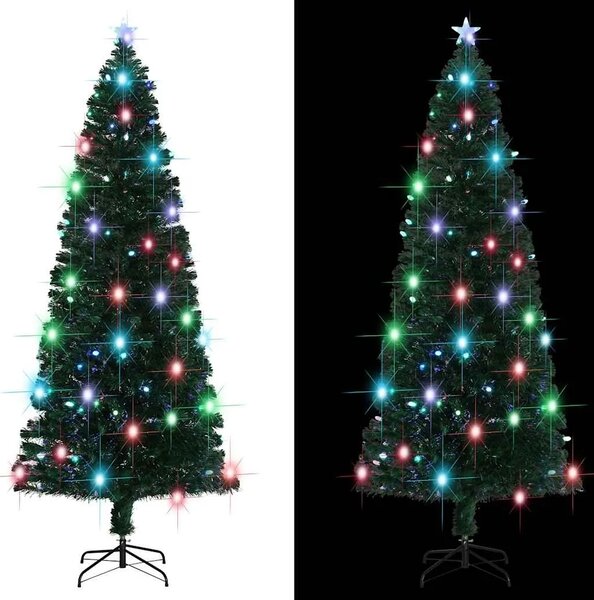 Osvijetljeno božićno drvce sa stalkom i LED 240 cm optička vlakna - 240 x 102 cm