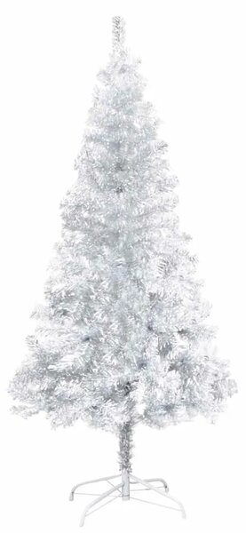 Umjetno osvijetljeno božićno drvce i kuglice srebrno 150 cm PET - Srebrna 150 cm s 150 LED dioda i ružičastim zlatnim kuglicama