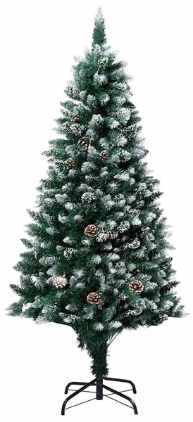 Umjetna božićna jelka s LED svjetlima i setom kuglica i češerima 180 cm - sa 61 ružičastozlatnom kuglicom 180 x 100 cm