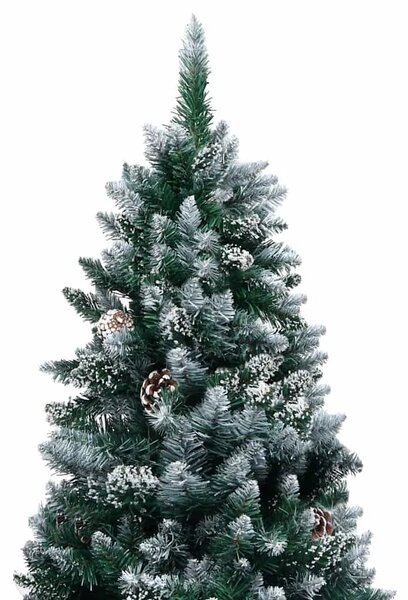 Umjetna božićna jelka s LED svjetlima i setom kuglica i češerima 180 cm - sa 61 ružičastozlatnom kuglicom 180 x 100 cm