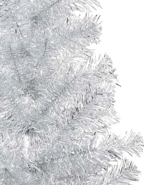 Umjetno osvijetljeno božićno drvce i kuglice srebrno 150 cm PET - Srebrna 150 cm s 150 LED dioda i ružičastim zlatnim kuglicama