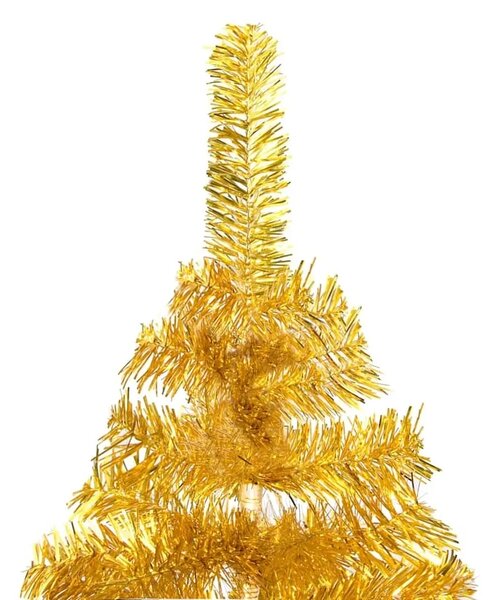 Umjetno osvijetljeno božićno drvce s kuglicama zlatno 150cm PET - Zlatno 150 cm s 150 LED dioda i ružičastim zlatnim kuglicama