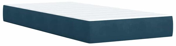 Box spring krevet s madracem plavi 90x200 cm baršunasti - Plava / 90 x 200 cm