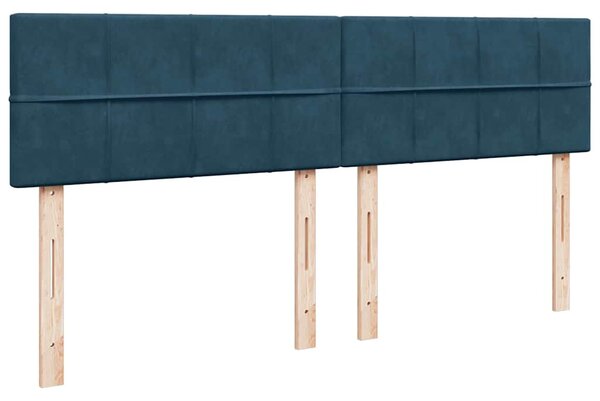 Krevet s oprugama i madracem plavi 180x200 cm baršunasti - Plava / 180 x 200 cm