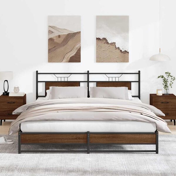 Metalni okvir kreveta bez madraca smeđa boja hrasta 180x200 cm - Smeđa / 180 x 200 cm