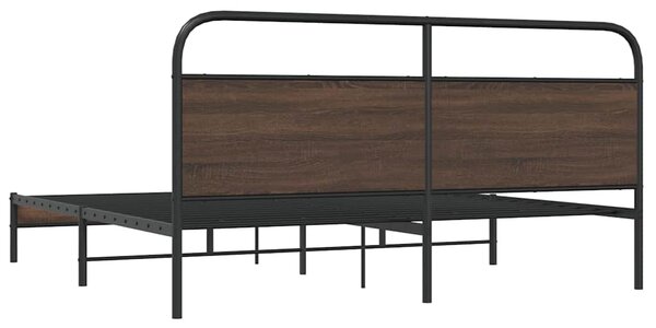 Metalni okvir kreveta bez madraca smeđa boja hrasta 180x200 cm - Smeđa / 180 x 200 cm