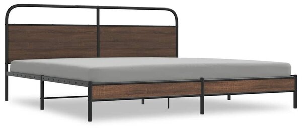 Metalni okvir kreveta bez madraca smeđa boja hrasta 180x200 cm - Smeđa / 180 x 200 cm