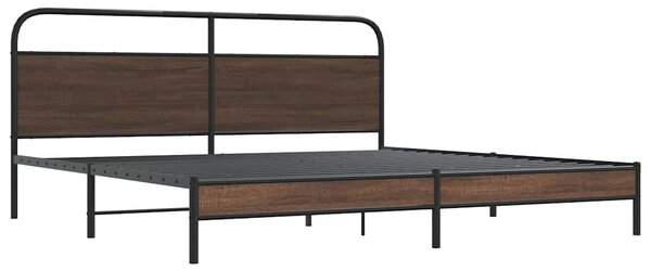 Metalni okvir kreveta bez madraca smeđa boja hrasta 180x200 cm - Smeđa / 180 x 200 cm