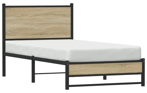Metalni okvir kreveta bez madraca boja hrasta sonome 90x190 cm - Smeđa / 90 x 190 cm