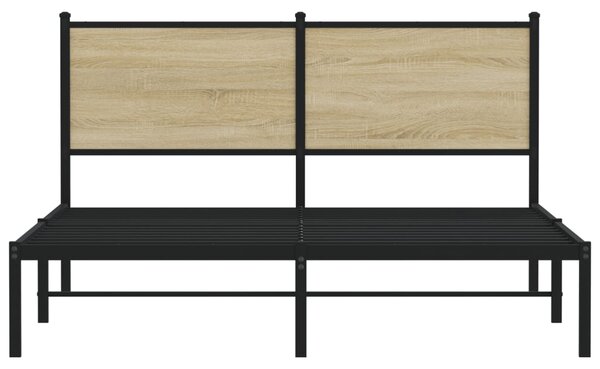 Metalni okvir kreveta bez madraca boja hrasta sonome 140x190 cm - Smeđa / 140 x 190 cm