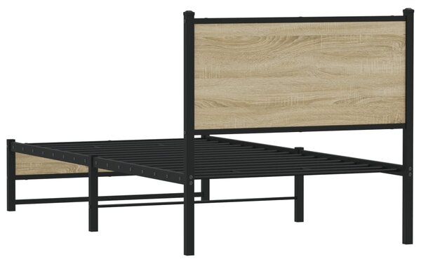 Metalni okvir kreveta bez madraca boja hrasta sonome 90x190 cm - Smeđa / 90 x 190 cm