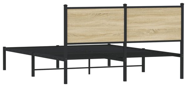 Metalni okvir kreveta bez madraca boja hrasta sonome 140x190 cm - Smeđa / 140 x 190 cm