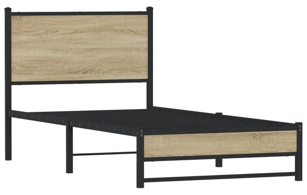 Metalni okvir kreveta bez madraca boja hrasta sonome 90x190 cm - Smeđa / 90 x 190 cm