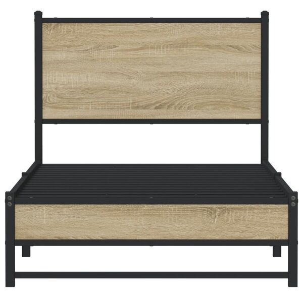 Metalni okvir kreveta bez madraca boja hrasta sonome 90x190 cm - Smeđa / 90 x 190 cm
