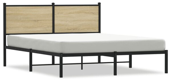 Metalni okvir kreveta bez madraca boja hrasta sonome 140x190 cm - Smeđa / 140 x 190 cm