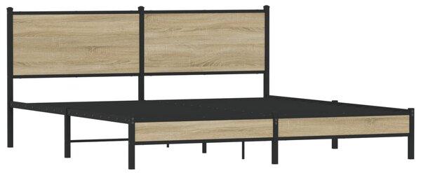 Metalni okvir kreveta bez madraca boja hrasta sonome 160x200 cm - Smeđa / 160 x 200 cm