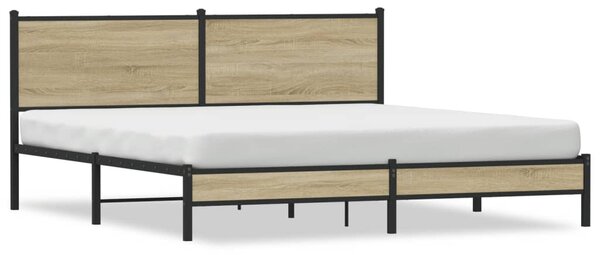 Metalni okvir kreveta bez madraca boja hrasta sonome 160x200 cm - Smeđa / 160 x 200 cm