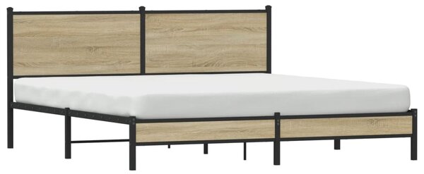 Metalni okvir kreveta bez madraca boja hrasta sonome 160x200 cm - Smeđa / 160 x 200 cm
