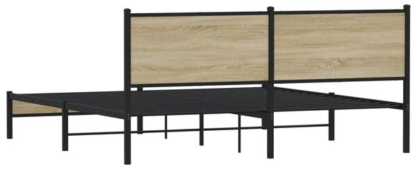 Metalni okvir kreveta bez madraca boja hrasta sonome 160x200 cm - Smeđa / 160 x 200 cm