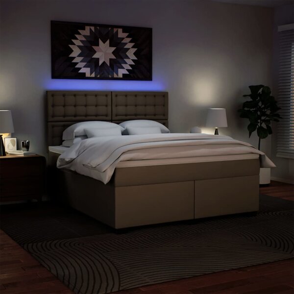 Krevet box spring s madracem cappuccino 180x200 cm umjetna koža - Smeđa / 180 x 200 cm