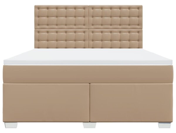 Krevet box spring s madracem cappuccino 180x200 cm umjetna koža - Smeđa / 180 x 200 cm