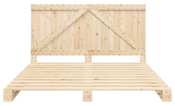 Okvir kreveta s uzglavljem 200 x 200 cm od masivne borovine - Smeđa / 200 x 200 cm