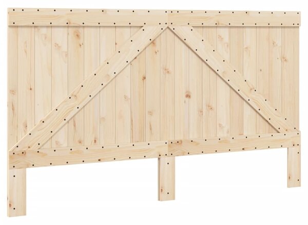 Okvir kreveta s uzglavljem 200 x 200 cm od masivne borovine - Smeđa / 200 x 200 cm