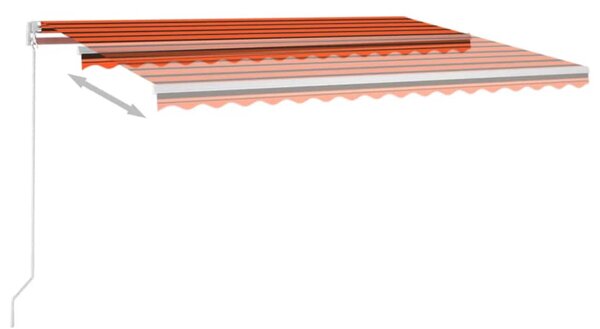 Tenda na ručno uvlačenje LED 400 x 300 cm narančasto-smeđa - Šarena / 400 x 300 cm