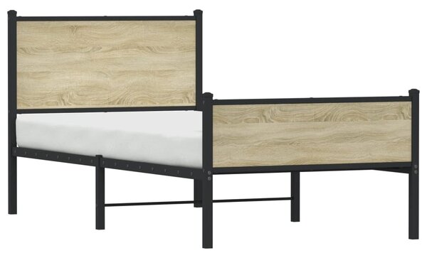 Metalni okvir kreveta bez madraca boja hrasta sonome 100x200 cm - Smeđa / 100 x 200 cm