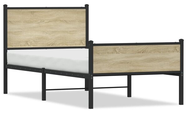 Metalni okvir kreveta bez madraca boja hrasta sonome 100x200 cm - Smeđa / 100 x 200 cm