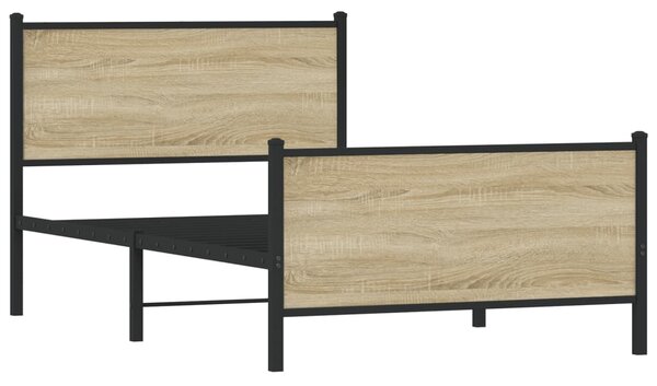 Metalni okvir kreveta bez madraca boja hrasta sonome 100x190 cm - Smeđa / 100 x 190 cm