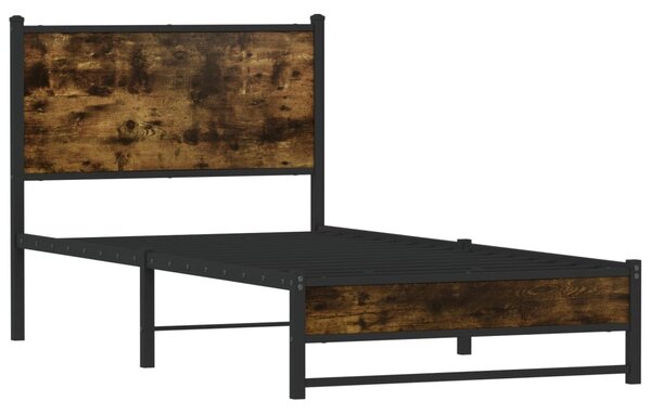 Metalni okvir kreveta bez madraca boja hrasta 90x200 cm - Smeđa / 90 x 200 cm