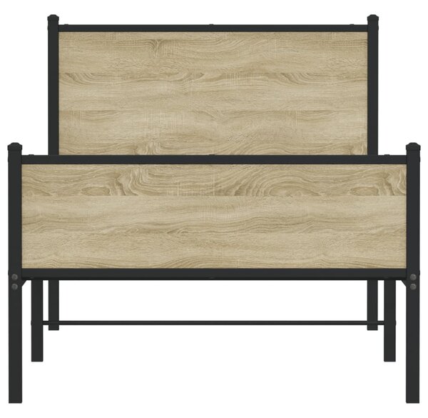 Metalni okvir kreveta bez madraca boja hrasta sonome 100x200 cm - Smeđa / 100 x 200 cm