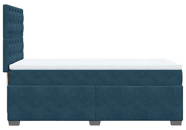 Box spring krevet s madracem plavi 80 x 200 cm baršunasti - Plava / 80 x 200 cm