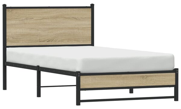 Metalni okvir kreveta bez madraca boja hrasta sonome 107x203 cm - Smeđa / 107 x 203 cm