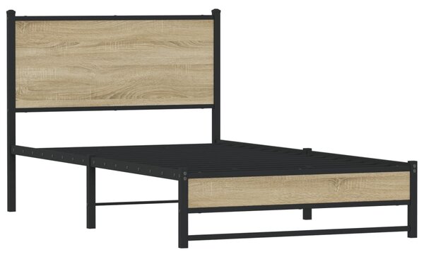 Metalni okvir kreveta bez madraca boja hrasta sonome 107x203 cm - Smeđa / 107 x 203 cm