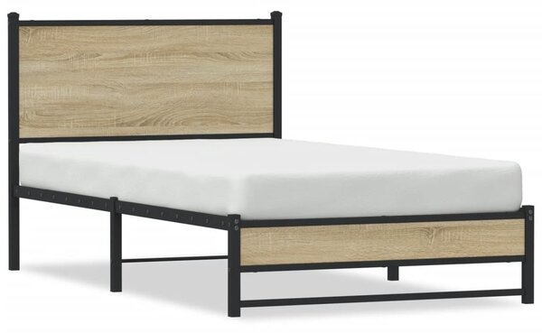 Metalni okvir kreveta bez madraca boja hrasta sonome 107x203 cm - Smeđa / 107 x 203 cm