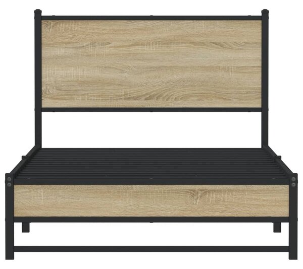 Metalni okvir kreveta bez madraca boja hrasta sonome 107x203 cm - Smeđa / 107 x 203 cm
