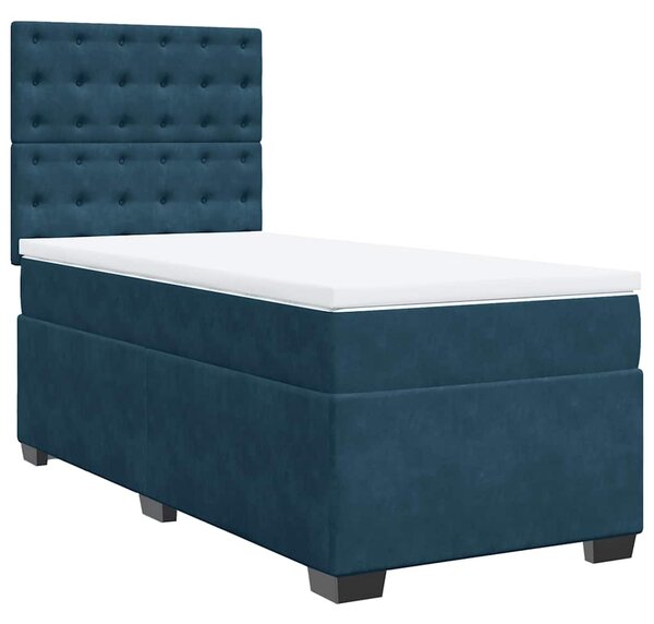 Box spring krevet s madracem plavi 80 x 200 cm baršunasti - Plava / 80 x 200 cm
