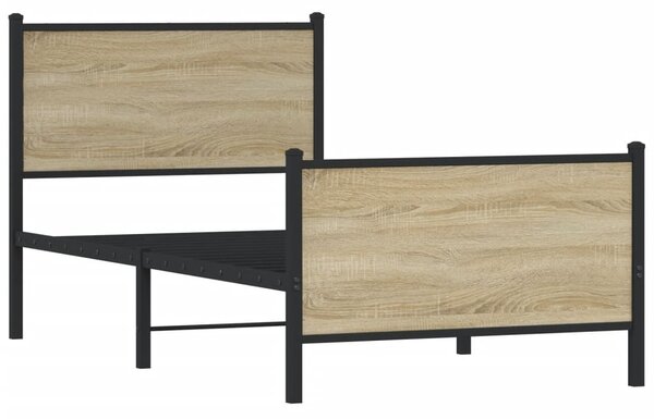 Metalni okvir kreveta bez madraca boja hrasta sonome 90x200 cm - Smeđa / 90 x 200 cm