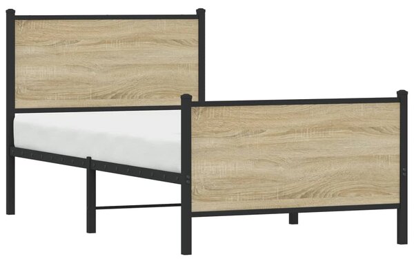 Metalni okvir kreveta bez madraca boja hrasta sonome 90x200 cm - Smeđa / 90 x 200 cm